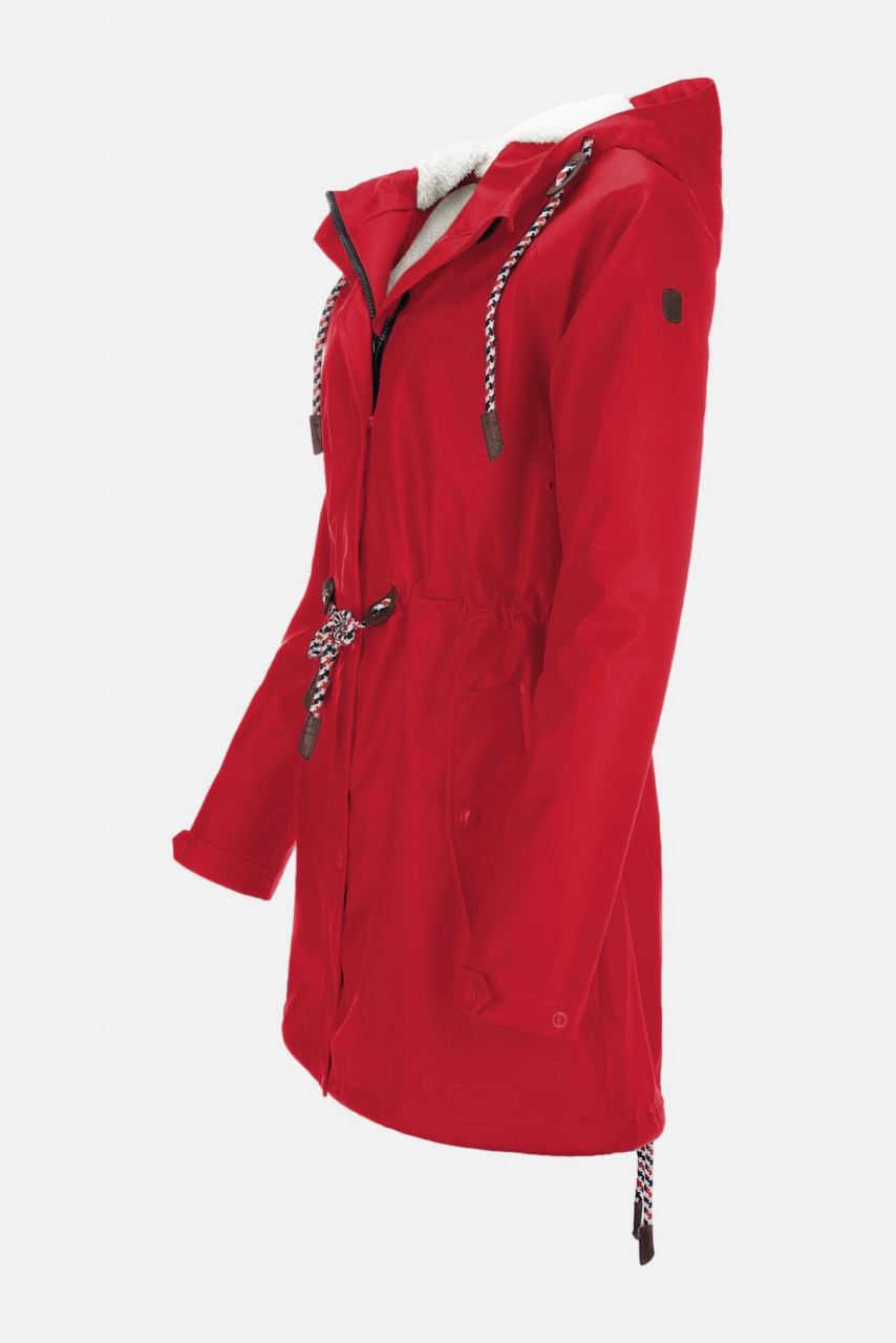 Damen Friesennerz Rot Teddy-Futter