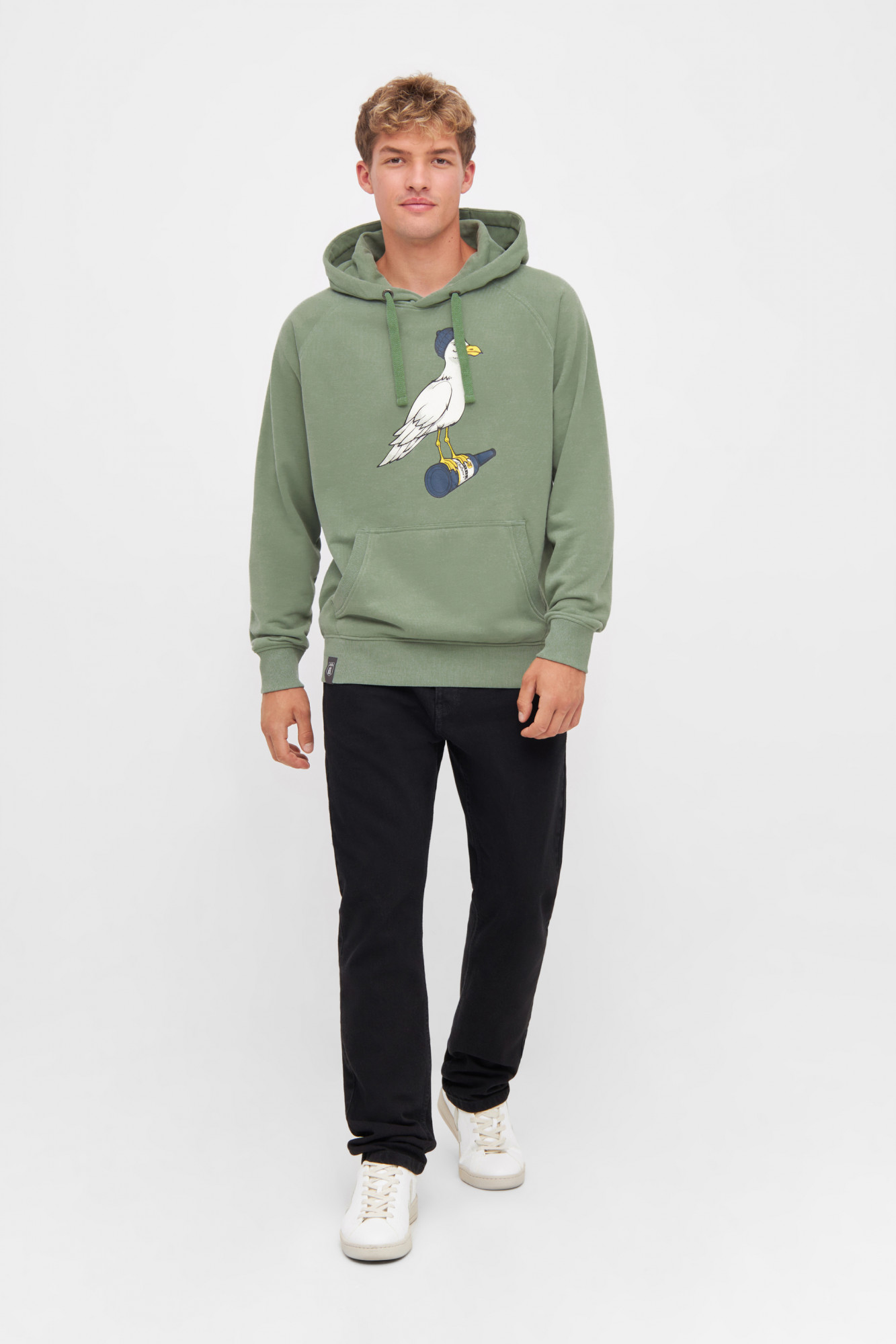 Derbe Hoodie Sturmmöwe Herren Grün Pullover GOTS