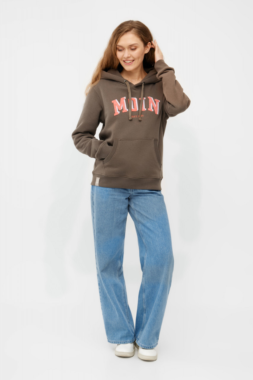Derbe Hoodie Moinmoin Damen Braun Kapuzenpullover GOTS