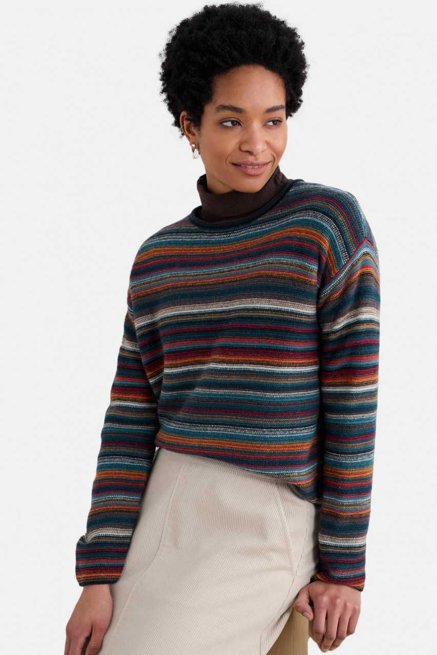 Seasalt Cornwall Pullover Fruity Damen Blau Orange Pink Gestreift