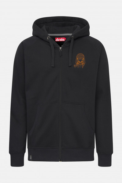 Derbe Sweatjacke Walross Herren Schwarz Zip Hoodie