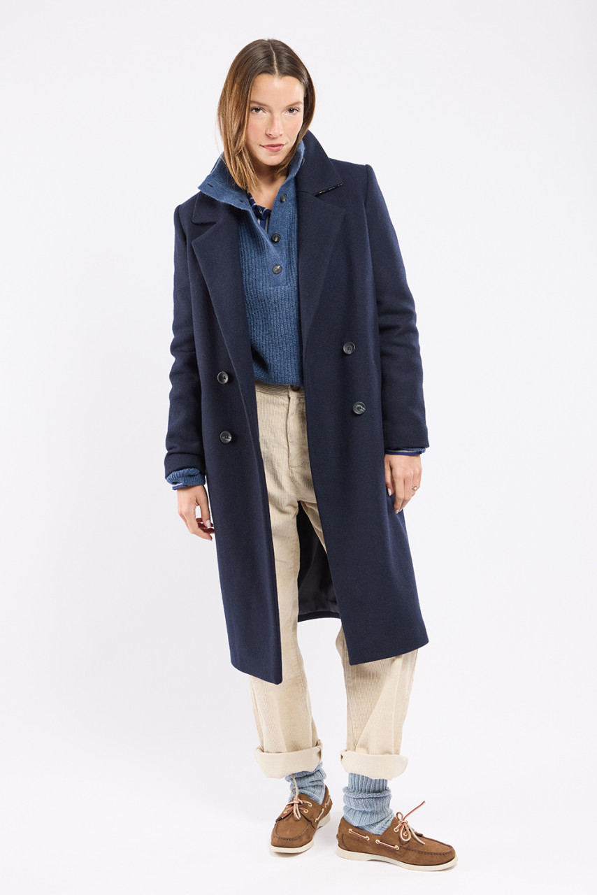 Armor Lux Caban Long Damen Blau Mantel