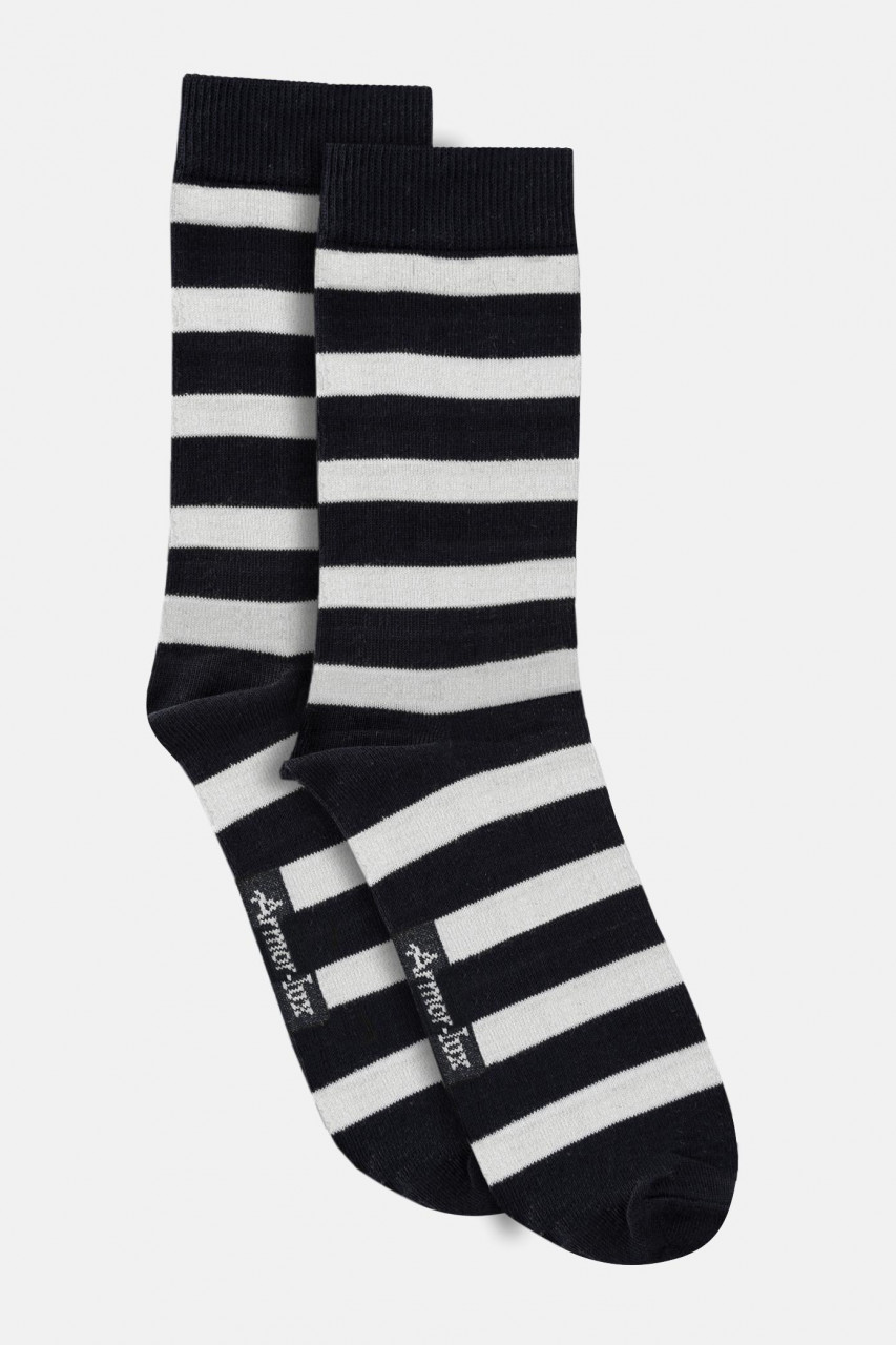 Socken Chaussettes Nona Blau Weiß Gestreift für Damen von Armor Lux