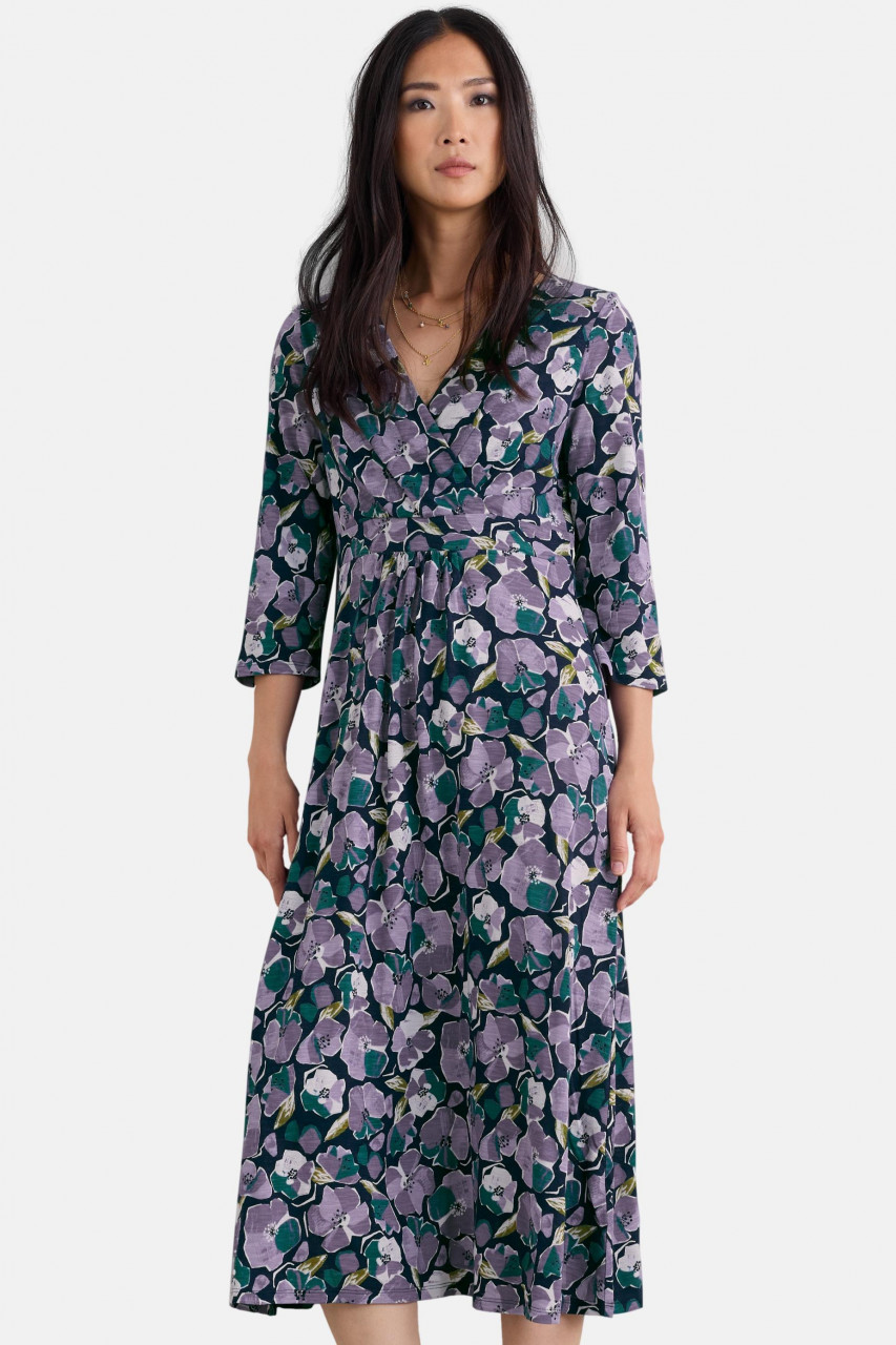 Seasalt Kleid Chapelle Damen Blumen Lila Blau Paper GOTS Organic