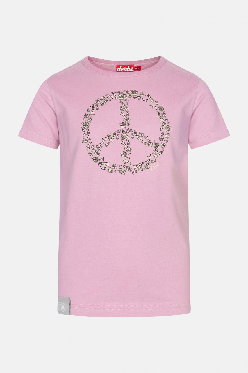 Derbe Peace Kinder T-Shirt Violett Rosa Mauve Nachhaltig