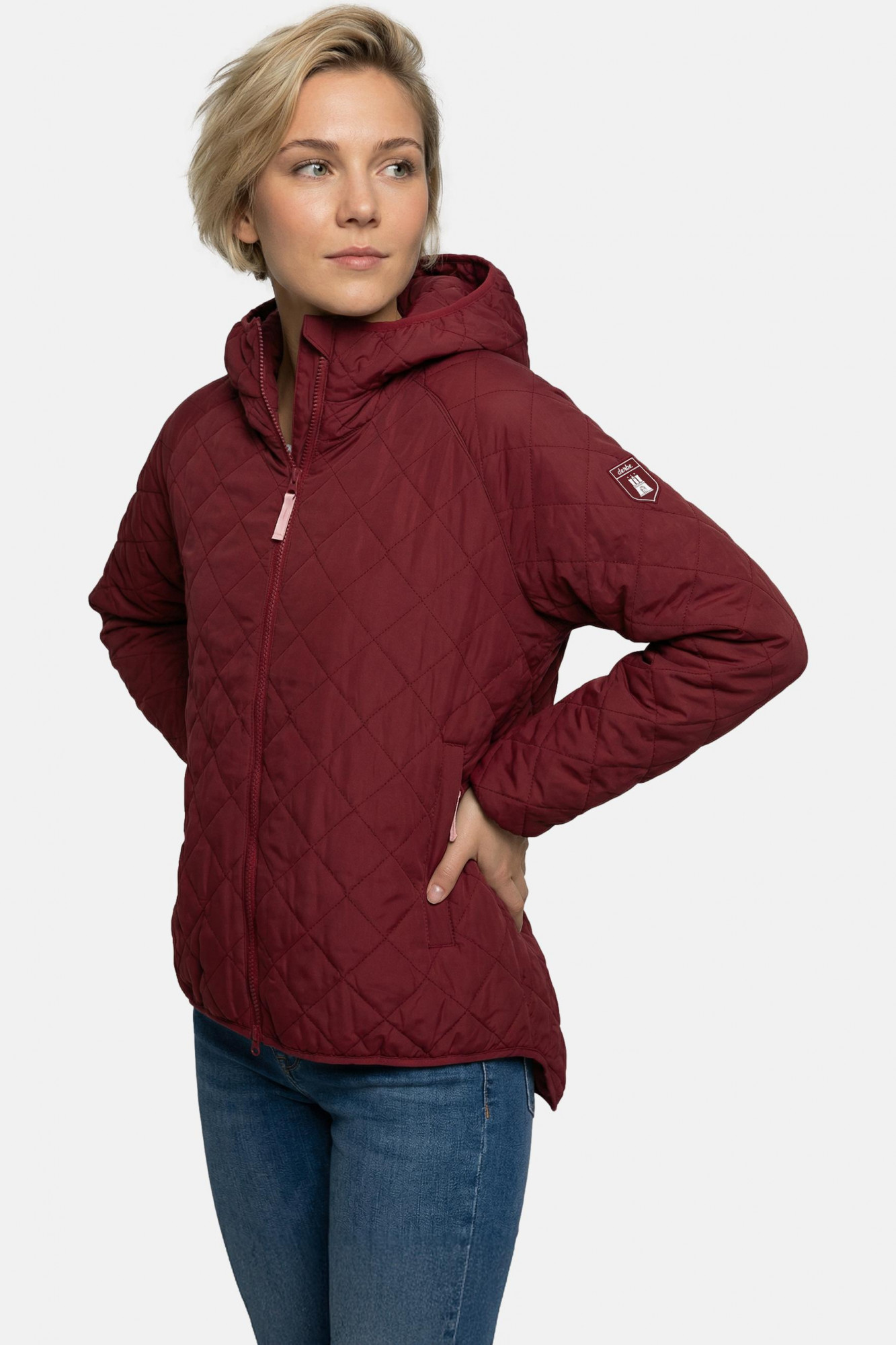 Derbe Übergangsjacke Quiltby Short Damen Rot Bordeaux Steppjacke