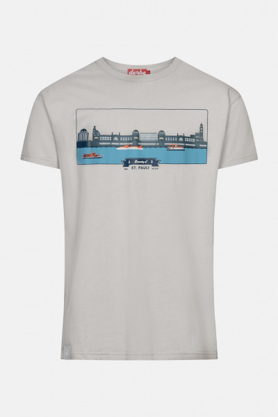 Derbe Landungsbrücken Herren T-Shirt Hamburg Paloma Grau Nachhaltig