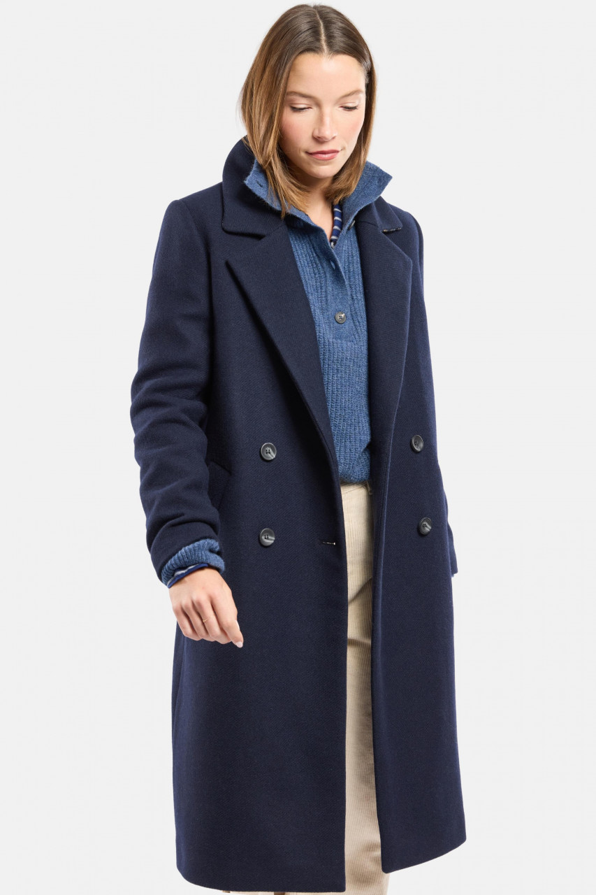 Armor Lux Caban Long Damen Blau Mantel