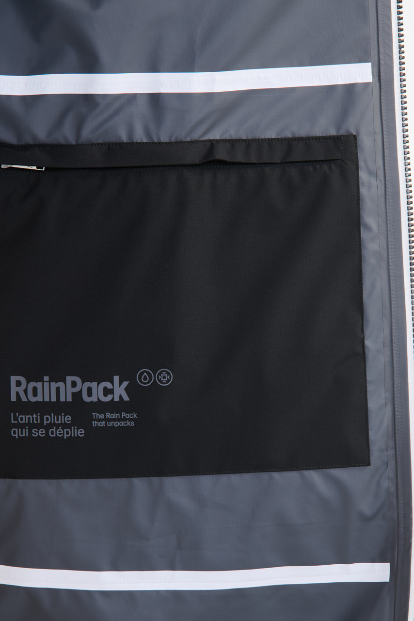 Aigle Regenjacke Schwarz Langer Parka Packbar