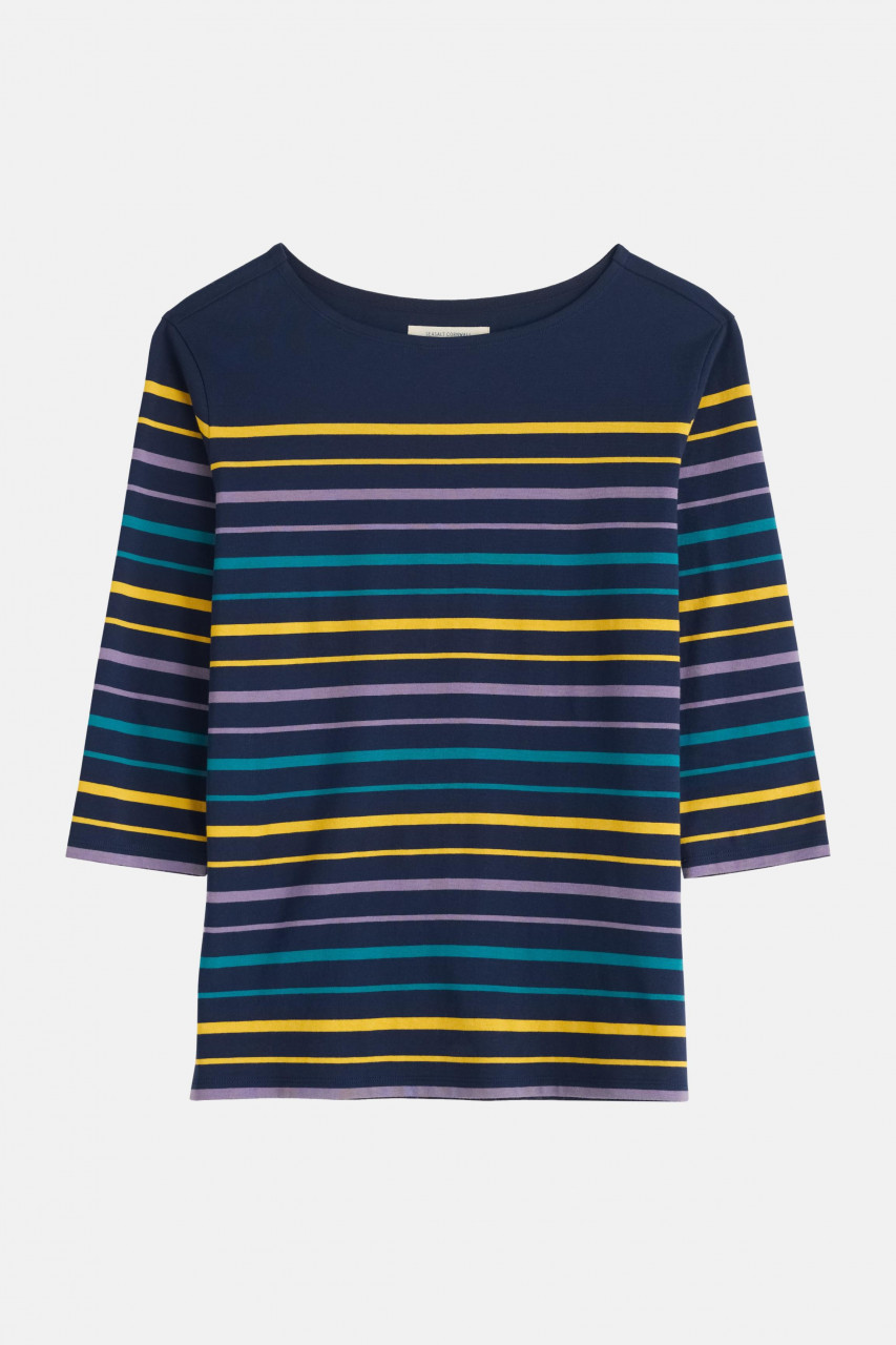 Seasalt Streifenshirt Sailor Top Damen Blau Gelb GOTS Organic