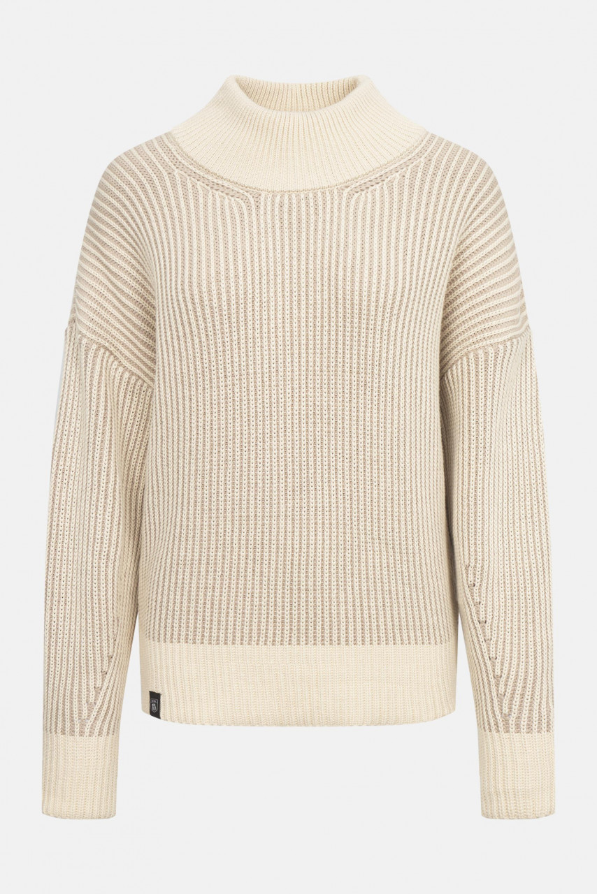 Derbe Pullover Warmer Fisher Damen Beige Weiß Rippstrick