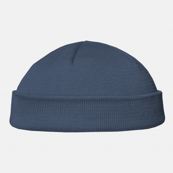 Hanseheld Strickmütze Seebär Baumwolle Dockermütze kurz flach - Jeans Blau