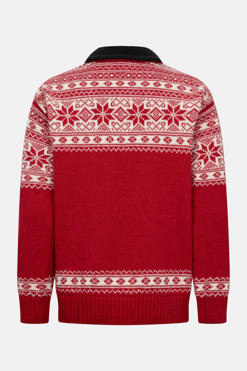 Bratens Norweger Pullover Rot Weiß Snøstjerne Schneeflocke Troyer