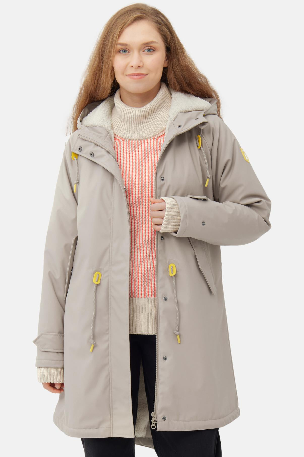 Derbe Regenjacke Friese Tidaholm Damen Beige Gefüttert