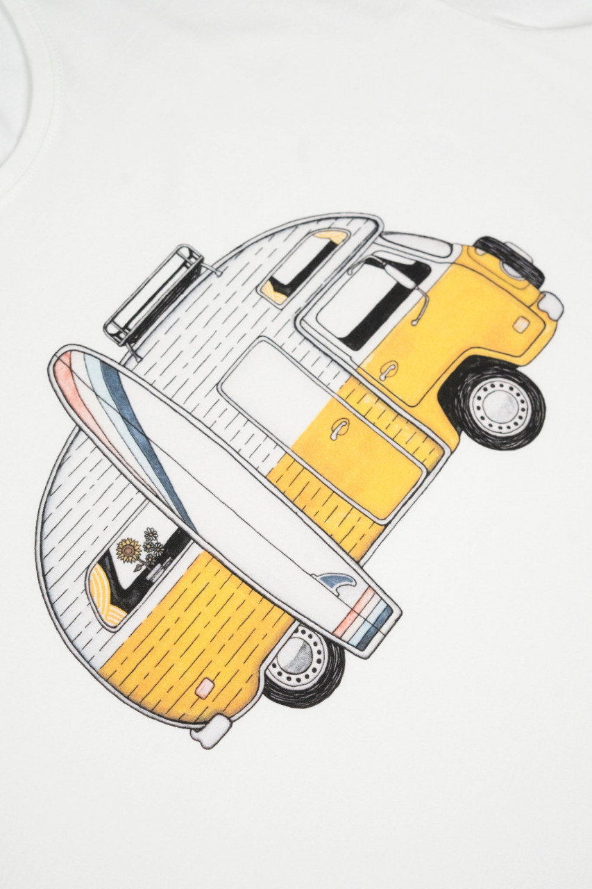 LAKOR T-Shirt Sun Camper Herren Weiß Gelb Wohnmobil