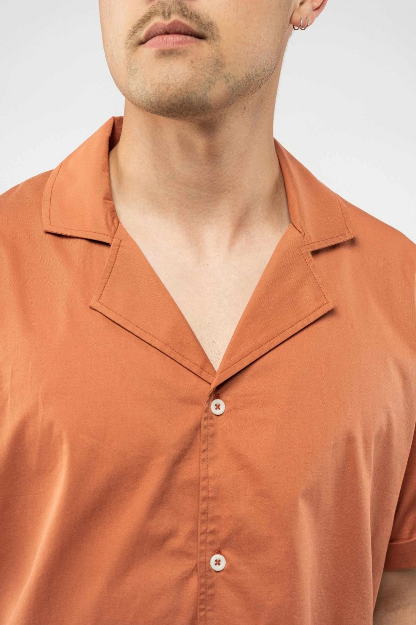 MELA Mohan Herren Hemd Coral Orange Koralle