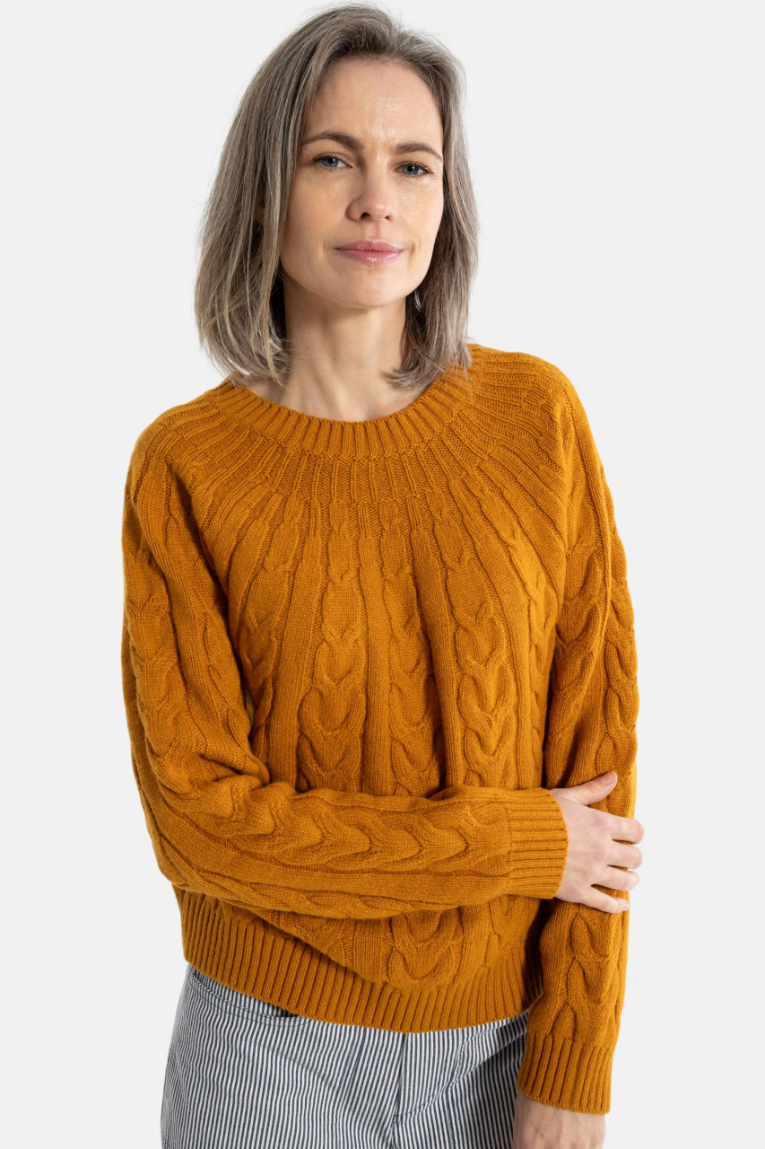 Strickpullover Gelb Danecables von Danefae - Frau