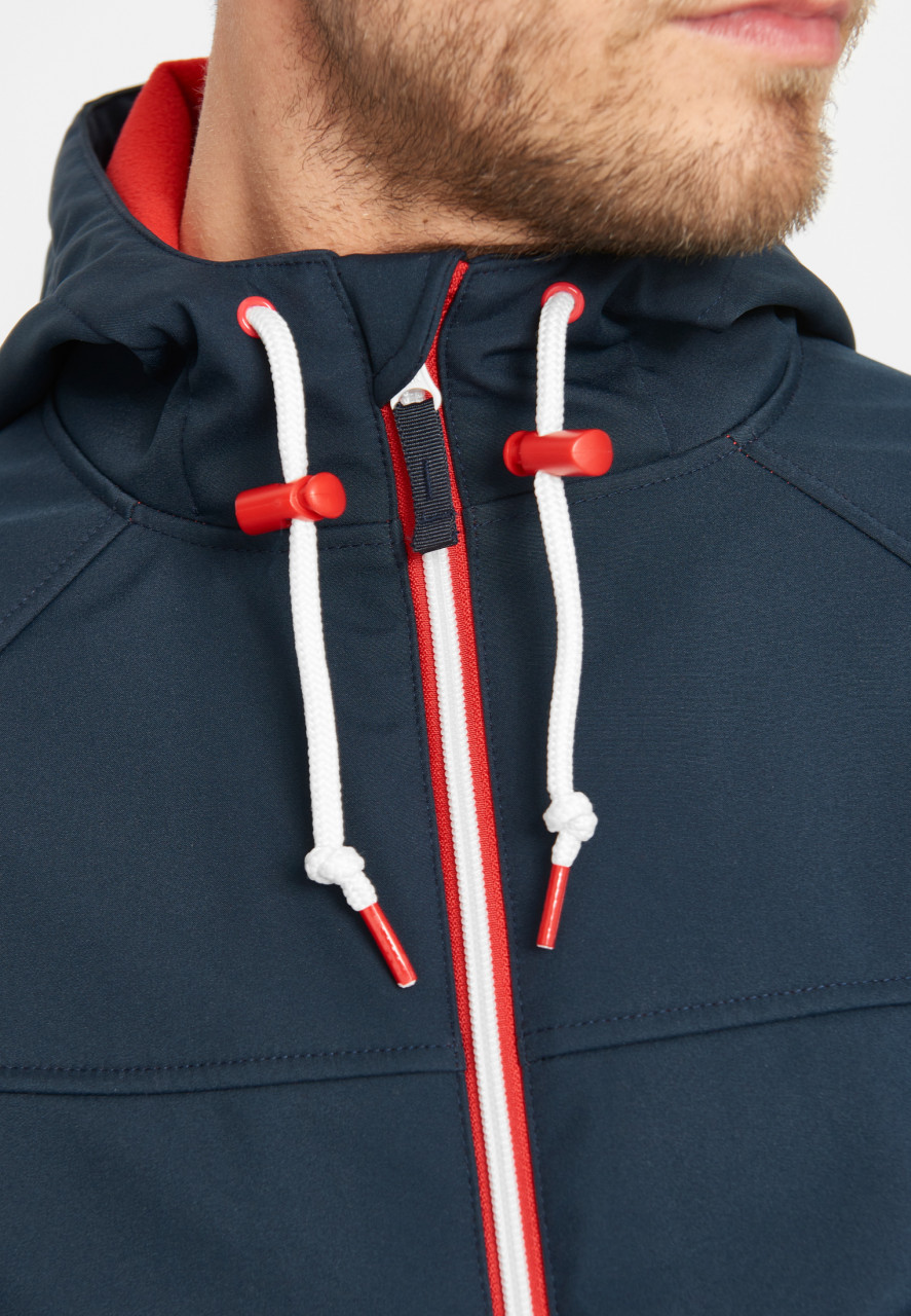 Detailbild von einer Softshell Jacke Blau von derbe