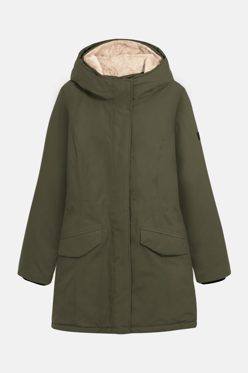 Aigle Winterjacke Damen Oliv Grün Regenjacke Parka Daunenjacke