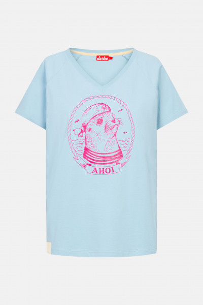 Derbe Matrosenrobbe Damen T-Shirt Hell Blau Forget Me Not Nachhaltig Derbe Matrosenrobbe Damen T-Shirt Hell Blau Forget Me Not Nachhaltig