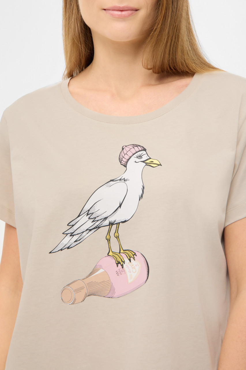 Derbe T-Shirt Sturmmöwin Damen Beige GOTS Organic