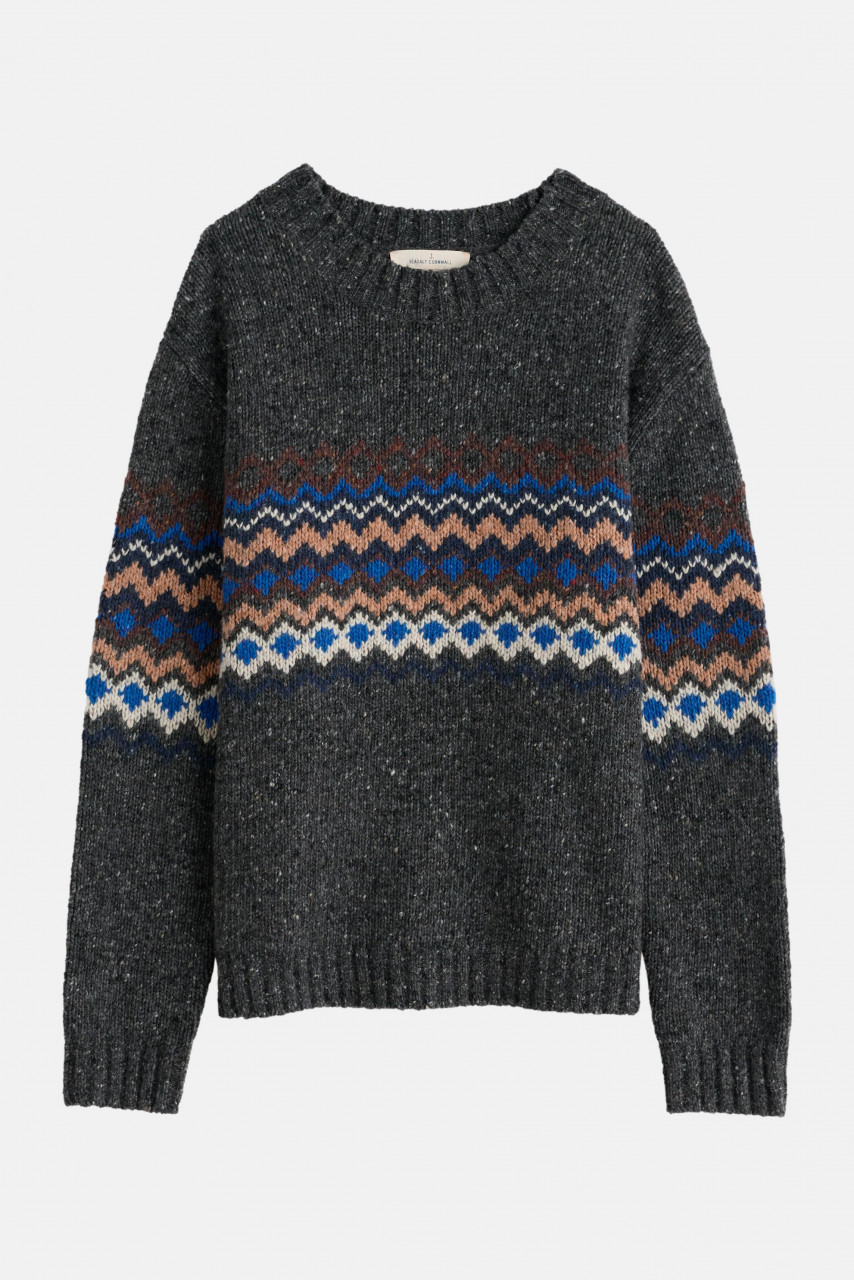 Seasalt Cornwall Pullover Golden Light Damen Grau Blau Braun Fairisle Grafisch