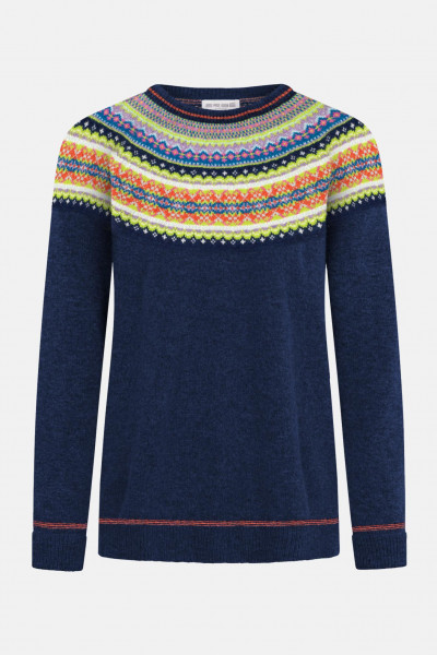 ERIBÉ Pullover Alpine Breeze Damen Blau Fairisle