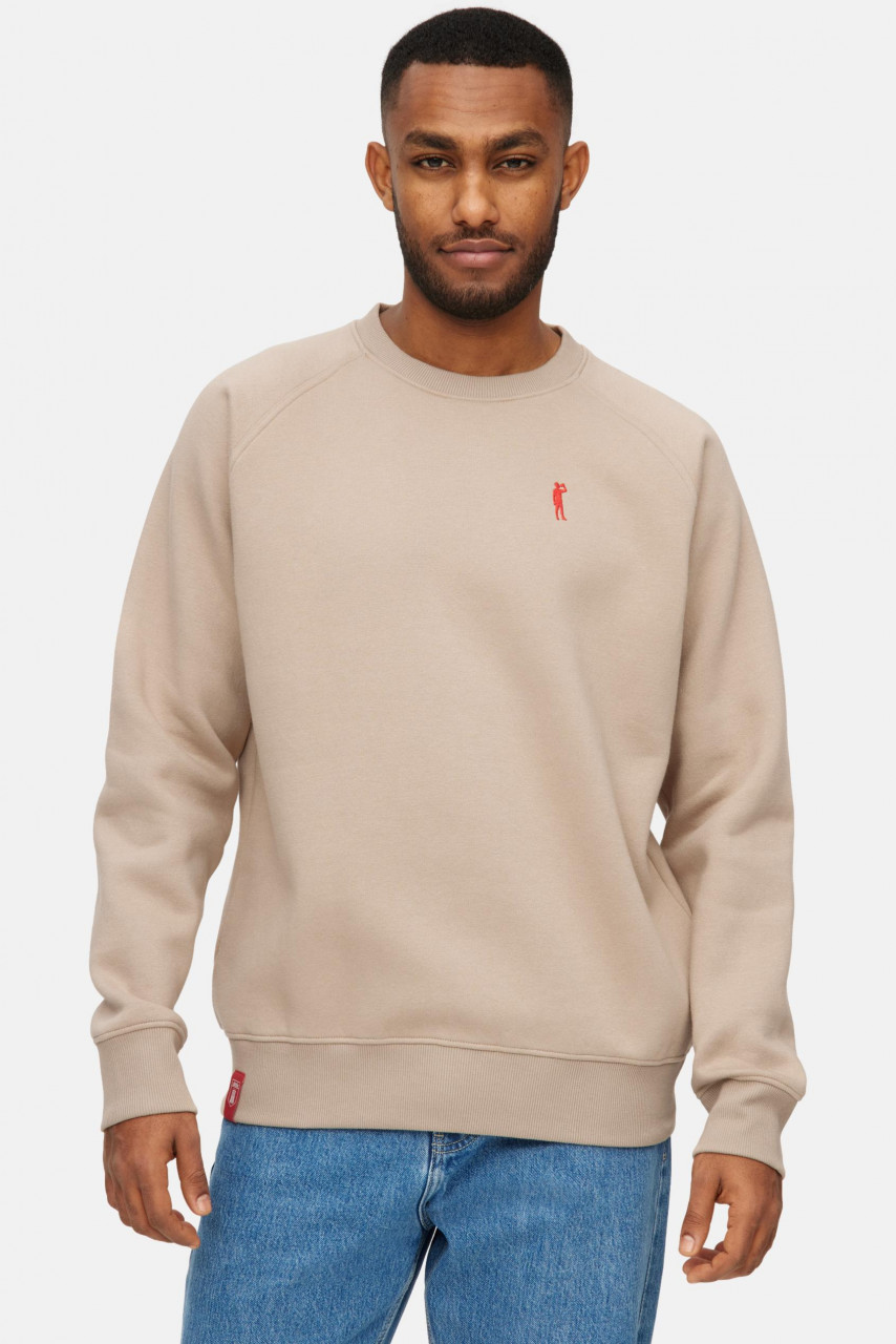 Derbe Sweatshirt Kippes Herren Beige Crewneck GOTS