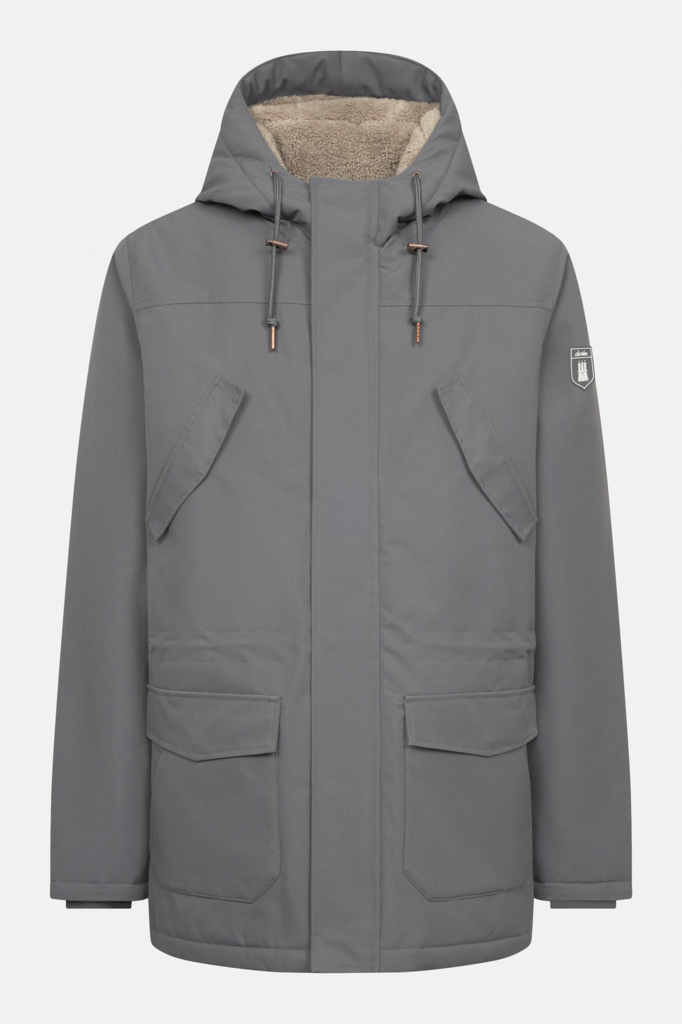 Derbe Winterjacke Festholm Herren Grau Warm Gefüttert