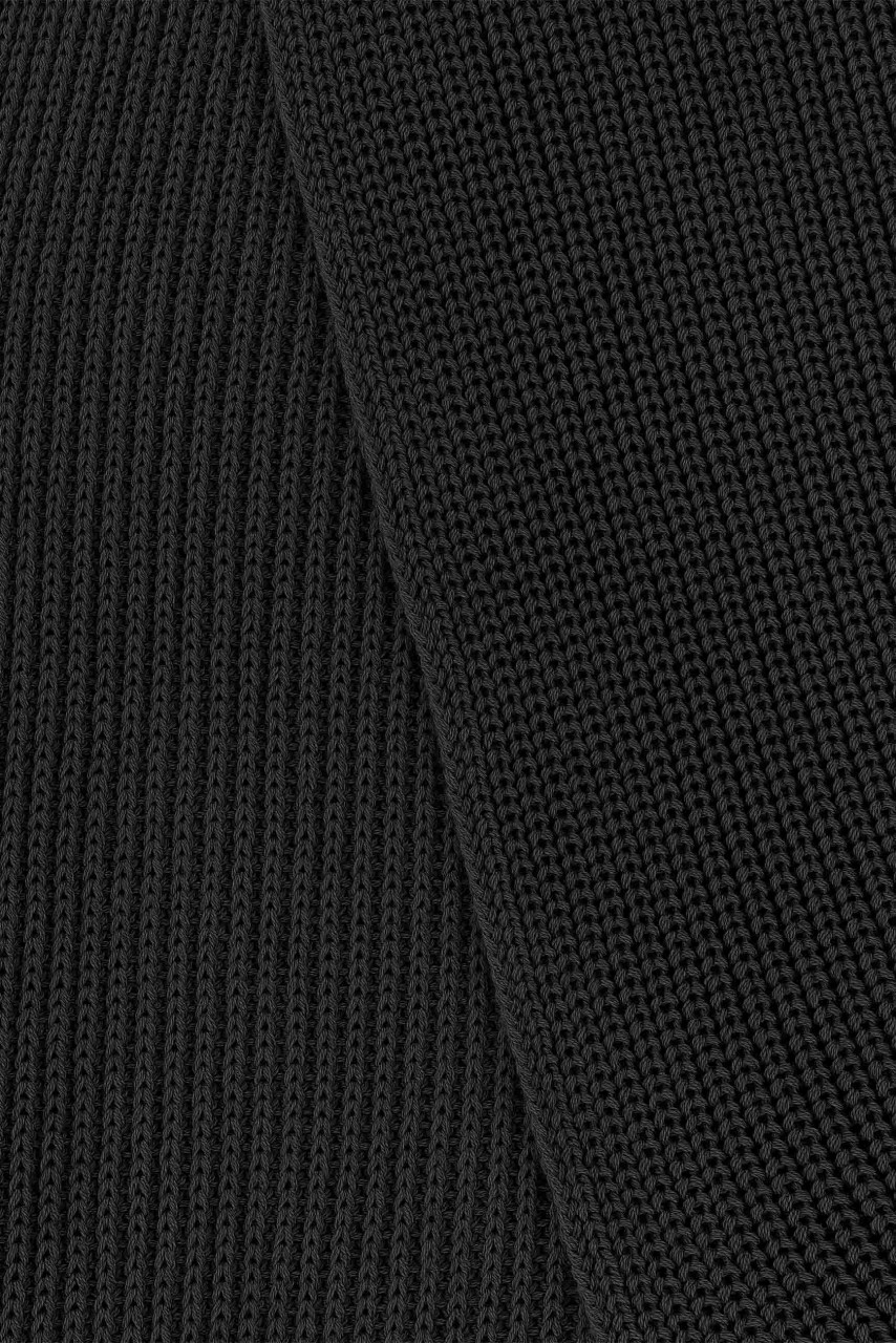 MELA Rippstrick Schal Nagna Schwarz GOTS Organic