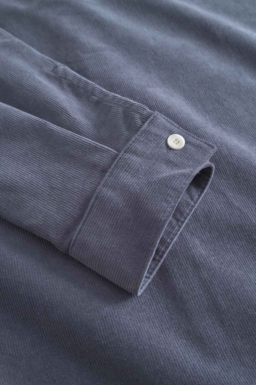 Hanseheld Cordhemd Herren Blau-Grau