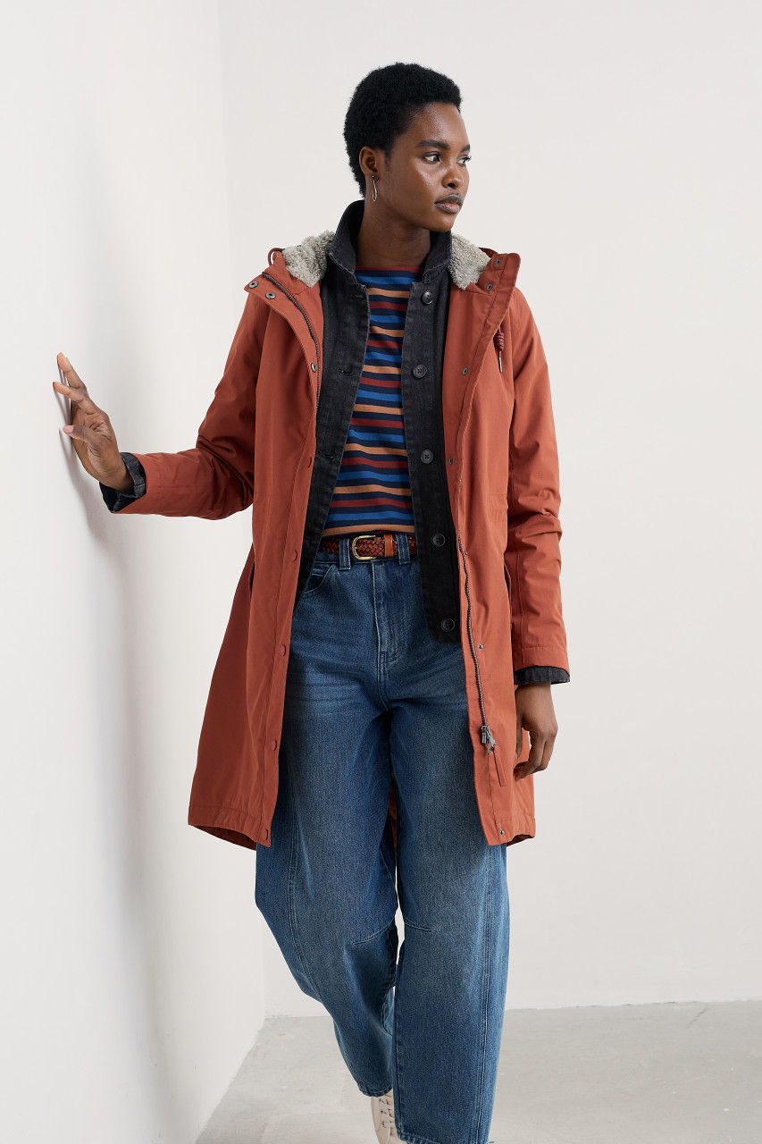 Seasalt Cornwall Regenjacke Plant Hunter Damen Braun Orange Hazel Winterjacke