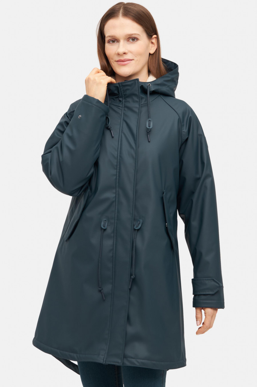 Derbe Friese Tidaholm Damen Regenmantel Dunkelblau Gefüttert