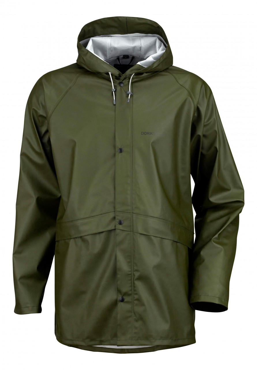 B-Ware Didriksons Herren Regenjacke Avon Oliv Grün Größe L