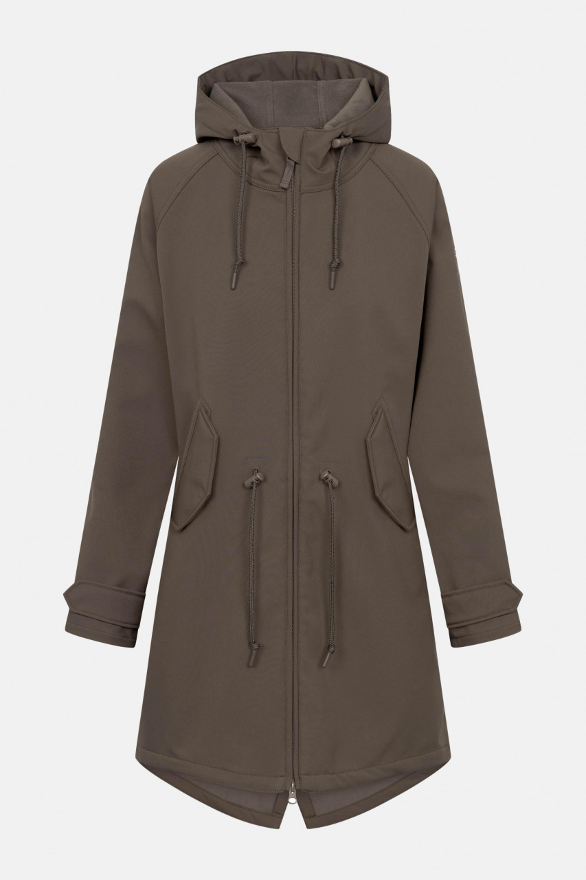 Derbe Softshelljacke Friese Island Damen Braun Übergangsjacke