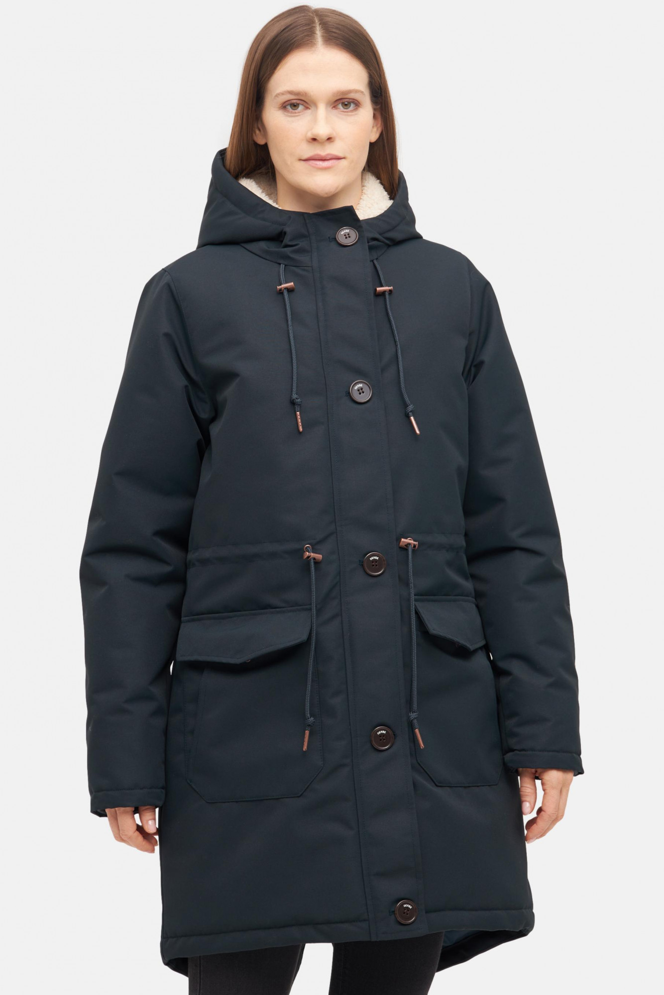 Derbe Winterjacke Festholm Damen Dunkelblau