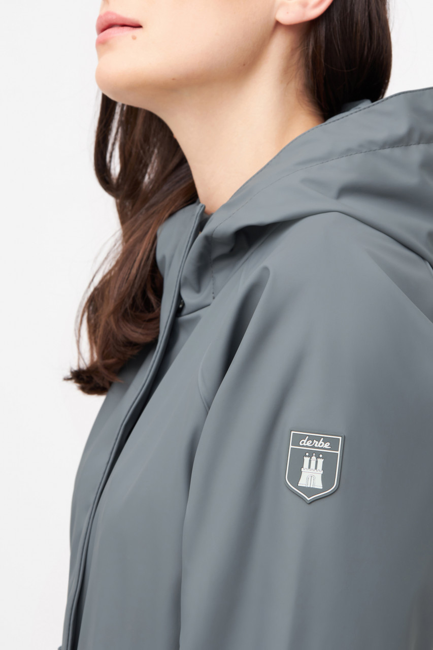 Derbe Regenjacke Friese Traveby Plain Damen Grau