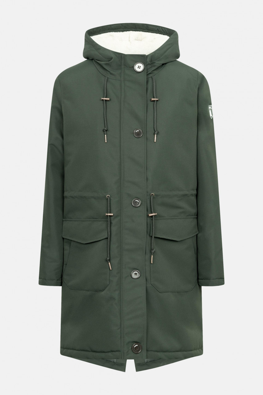 Derbe Winterjacke Festholm Damen Dunkelgrün