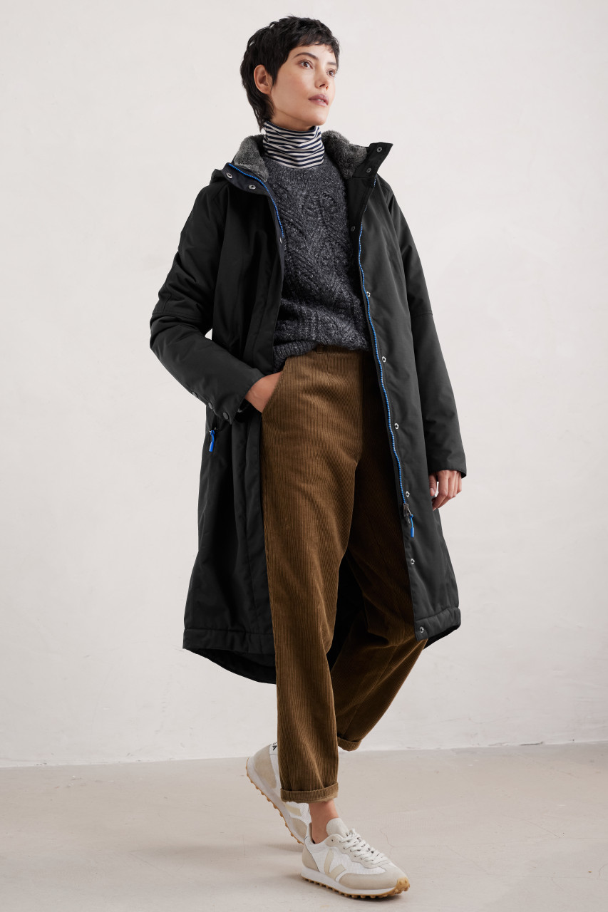 Seasalt Cornwall Regenjacke Janelle Damen Schwarz Gefüttert