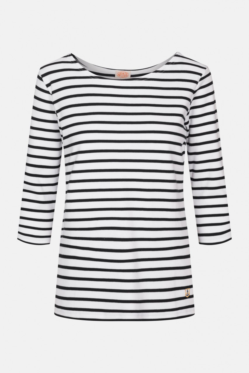 Streifenshirt Guérande Weiß Blau Gestreift für Damen von Armor Lux
