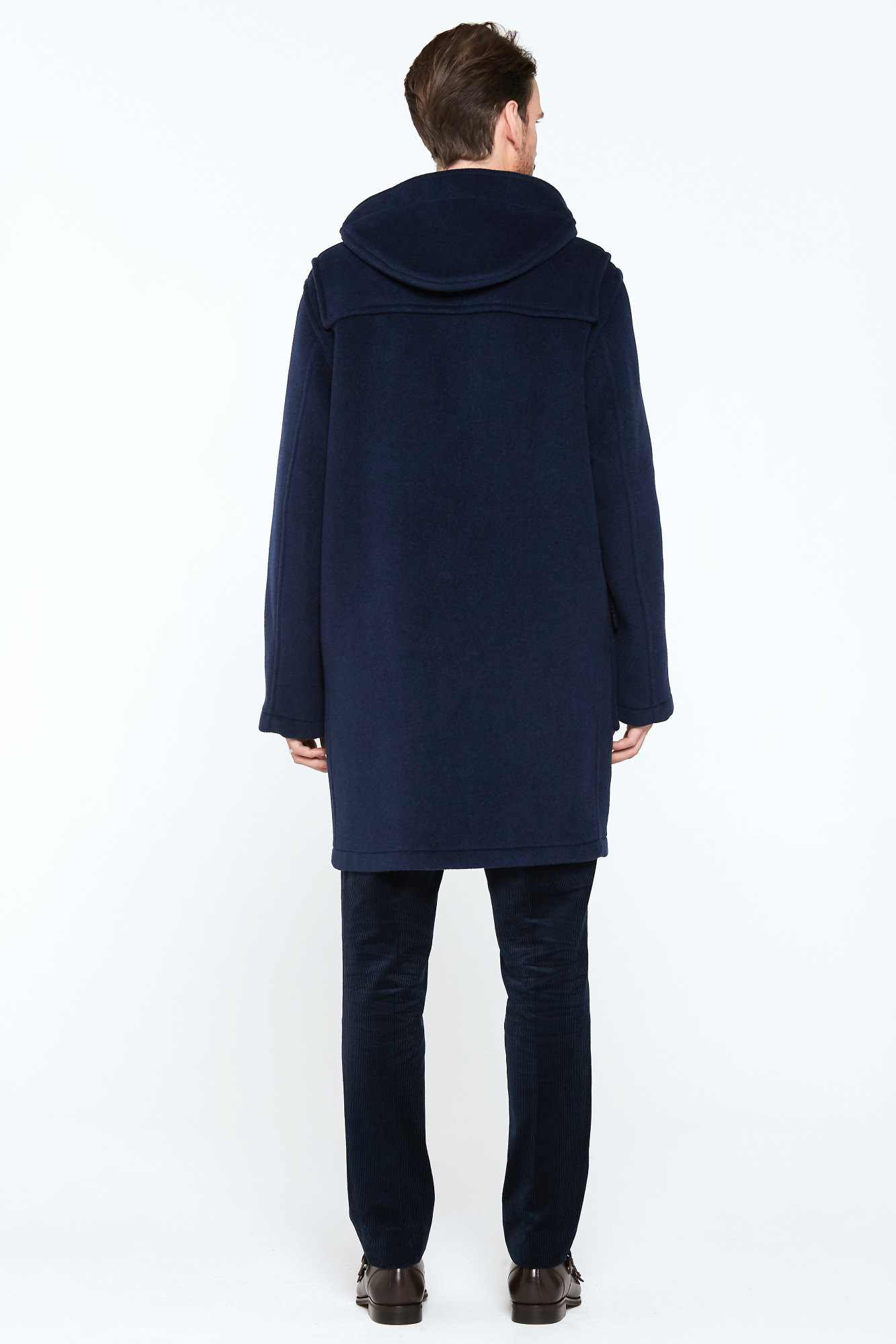 London Tradition Herren Dufflecoat Martin Navy Blau Wollmantel
