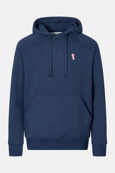 RVLT Revolution Herren Embroidery Hoodie Navy Dunkelblau Logo Stickerei