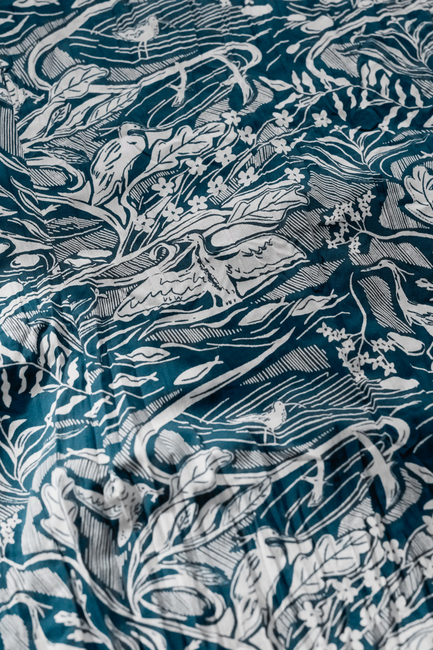 Seasalt Cornwall Bluse Larissa Damen Petrol Blumen Vögel