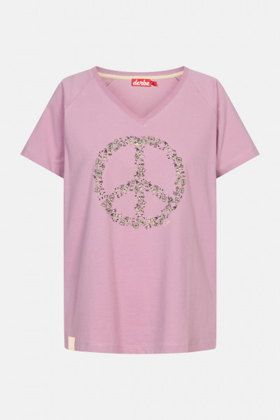 Derbe Peace Damen T-Shirt Rot Lila Mauve