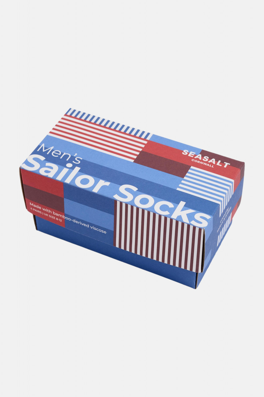 Seasalt Cornwall Sailor 4er Set Herrensocken Gestreift Guldize