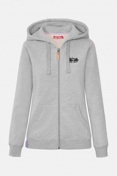 Derbe Schwanenliebe Damen Sweatjacke Grey Melange Grau Derbe Schwanenliebe Damen Sweatjacke Grey Melange Grau