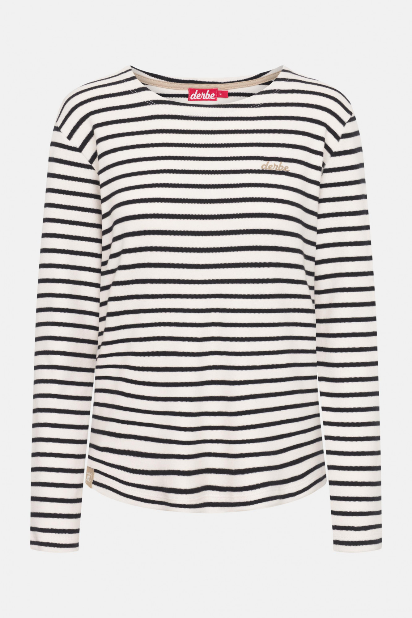 Derbe Langarmshirt Interstriped Damen Weiß Schwarz Streifenshirt