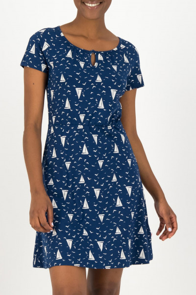 kk Blutsgeschwister Kleid Schiffe Elephants And Lemonade Dress Sailing Club Damen Kleid Blau Blutsgeschwister Kleid Schiffe Elephants And Lemonade Dress Sailing Club Damen Kleid Blau