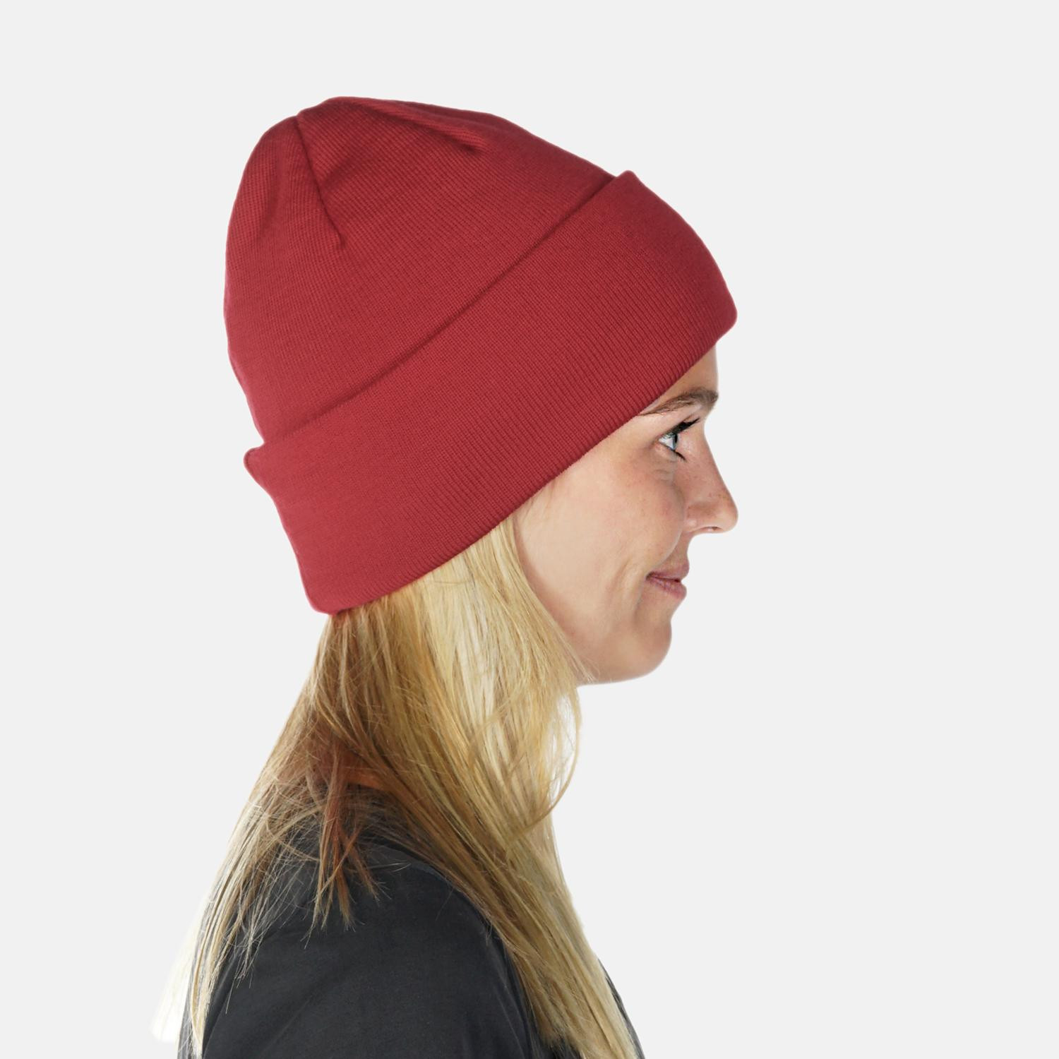 Rote Strickmütze - Rückseite