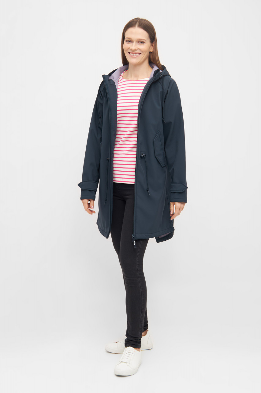 Derbe Softshelljacke Island Friese Damen Dunkelblau Nachhaltig